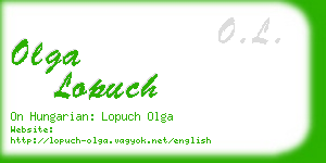 olga lopuch business card